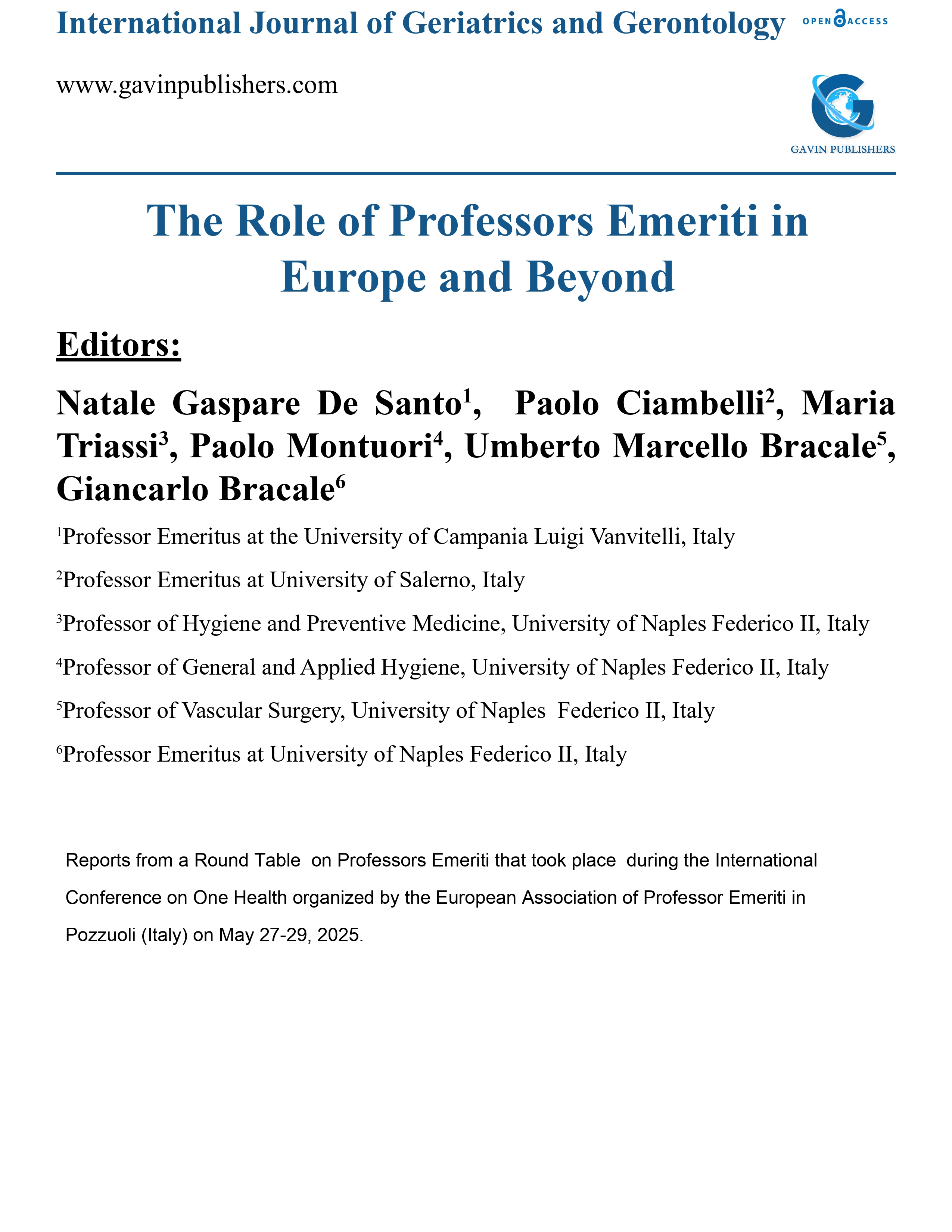 Why a Round Table on Professors Emeriti